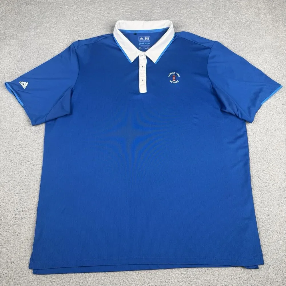 Harbour Town Golf Links Polo Shirt Mens XL Blue Adidas Climacool Performance‎